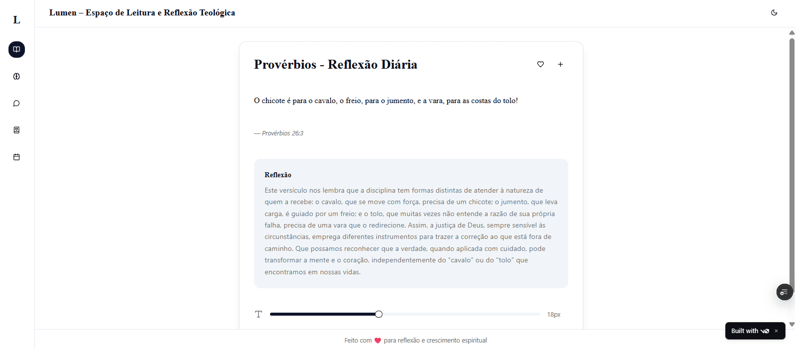 Prévia do projeto Lumen Bible Reflection